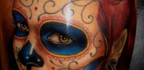 3D Colored Face Tattoo