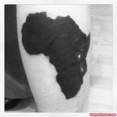 Unique Black African Map Tattoo