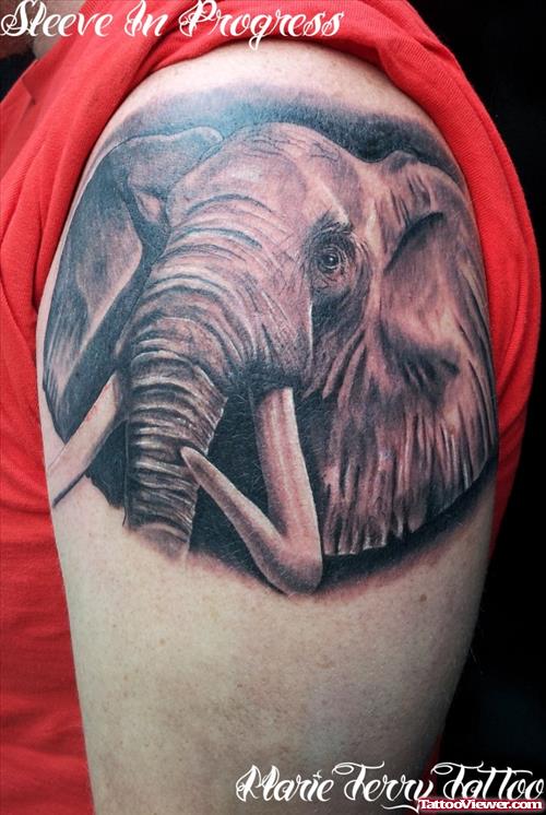 African Wild Elephant Tattoo