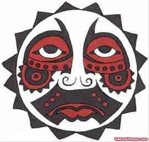 African Tribal Mask Tattoo Design