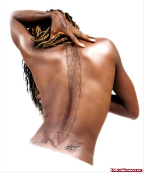 African Tattoo On Spinal Cord