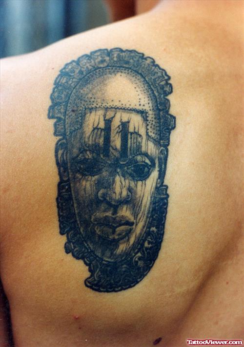 African Tattoo On Back Shoulder
