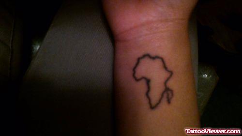Wrist African Map Tattoo