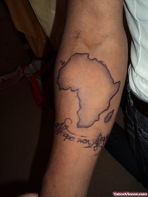 Afrique Mon Afrique - African Map Tattoo On Sleeve