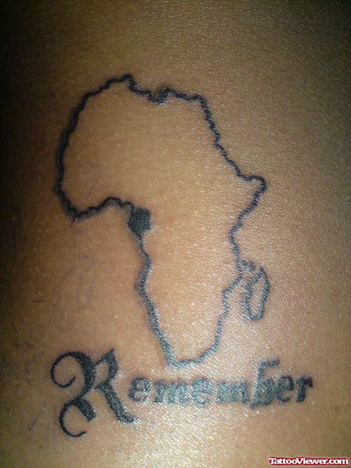 Remember African Map Tattoo
