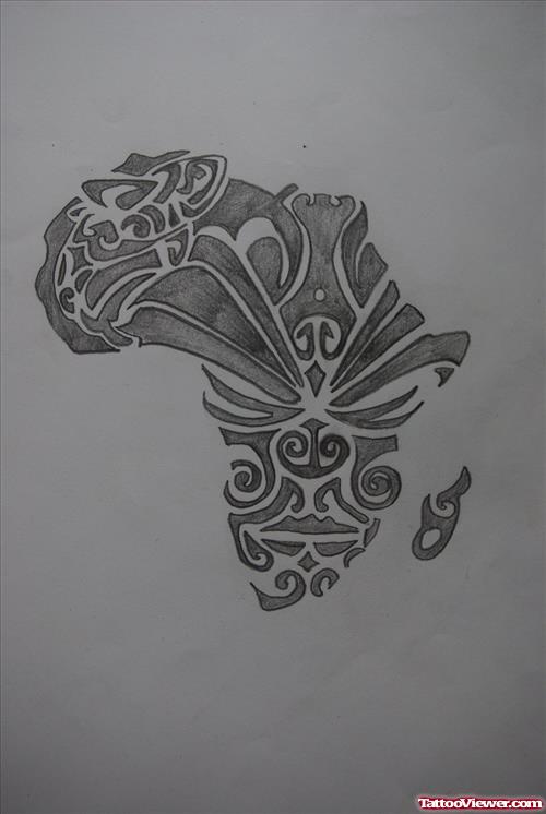 New African Maori Tattoo Design