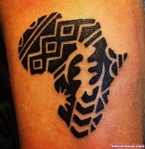 Black African Map Tattoo