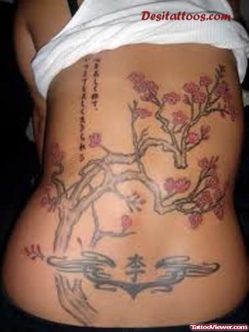 African Tattoo On Girl Back Body