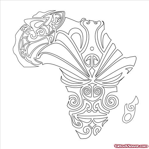 Best African Map Tattoo Design
