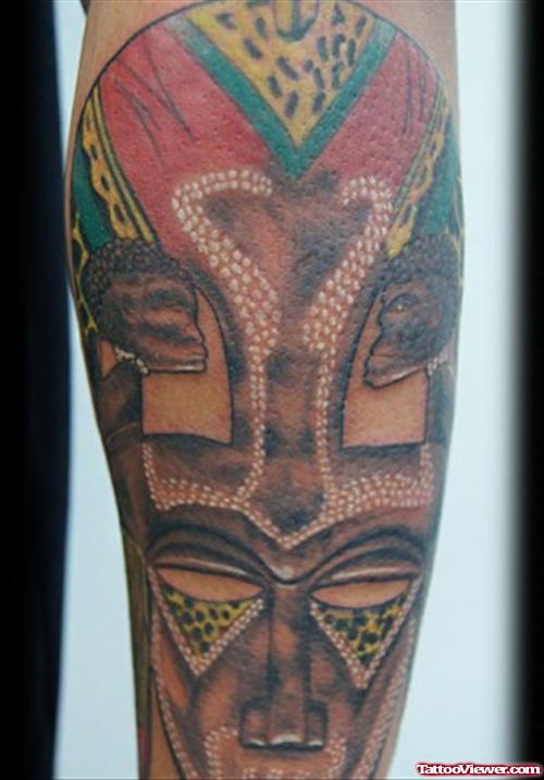 Colored African Tattoo On Arm