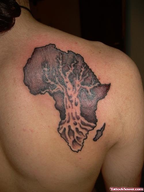 African Tree Tattoo On Back