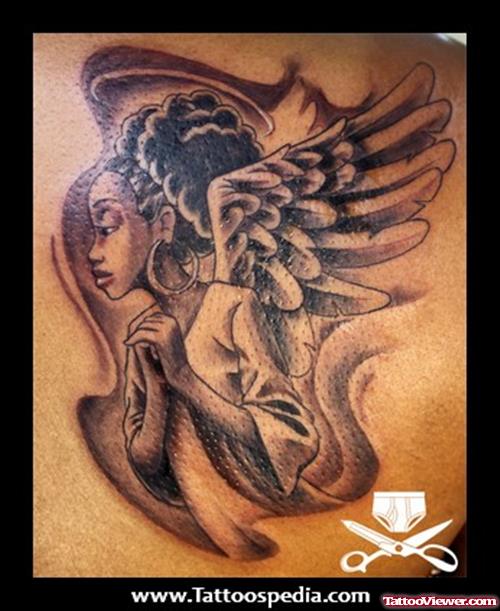 African Girl Angel Tattoo