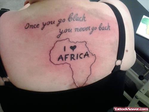 I Love Africa Tattoo On Back