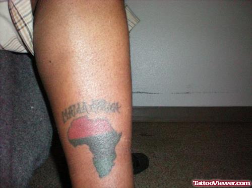 Cute and Colorful African Map Tattoo On Arm