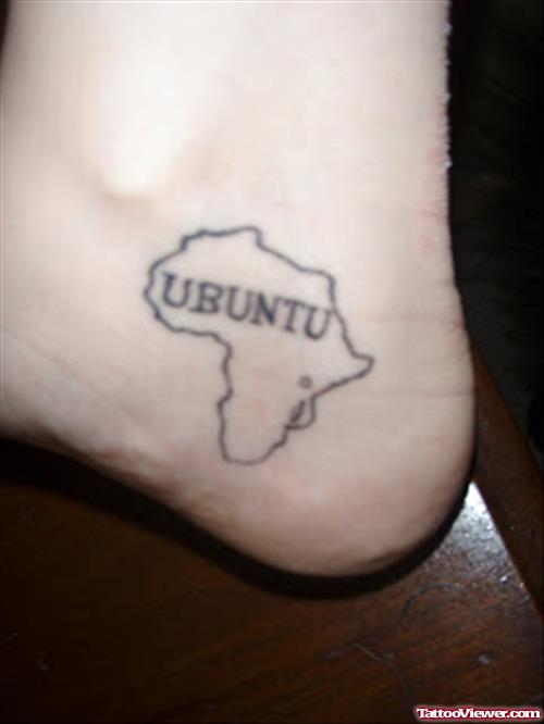 African Map Tattoo On Heel