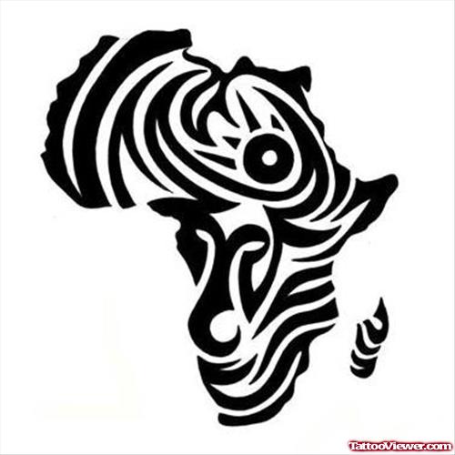 Tribal African Map Tattoo Design