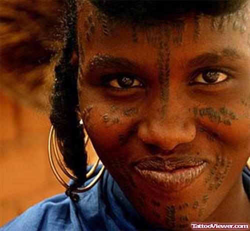 African Tribal Face Tattoo