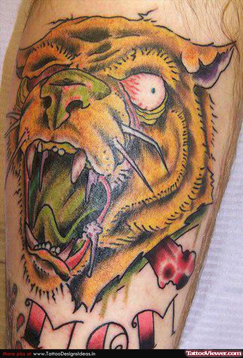Angry Lion Head African Tattoo
