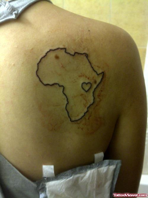 African Map With Tiny Heart In It
