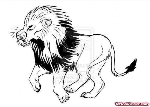 African Lion Tattoo Design