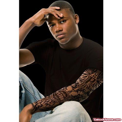 African Left Sleeve Tattoo