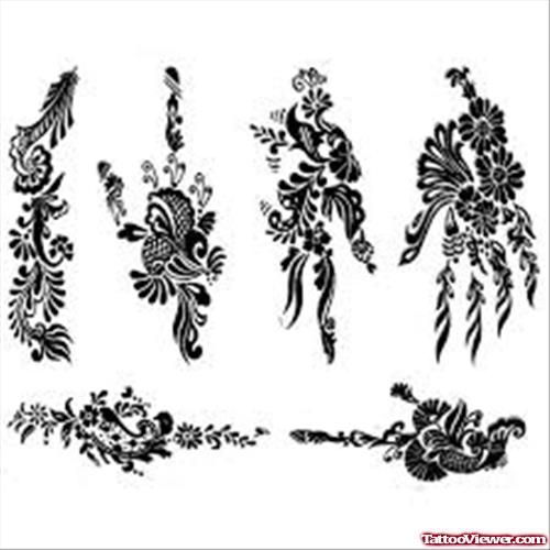 African Flowers Tattoos Design