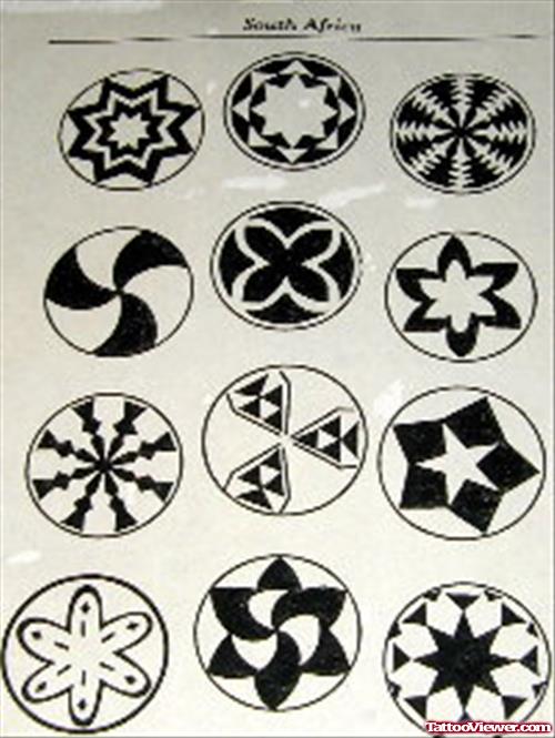 African Symbols Tattoos Design