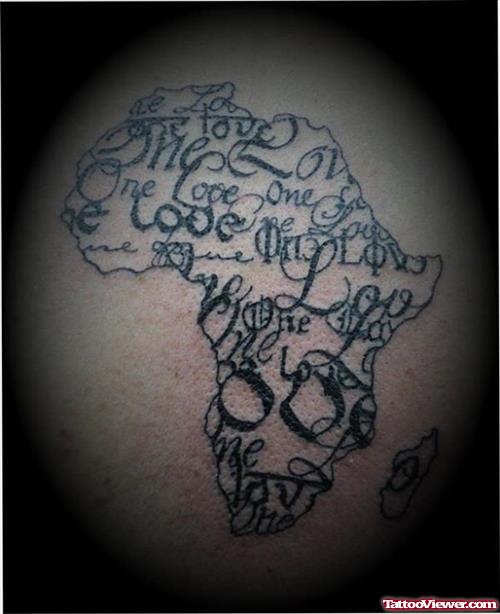 African Map Tattoo