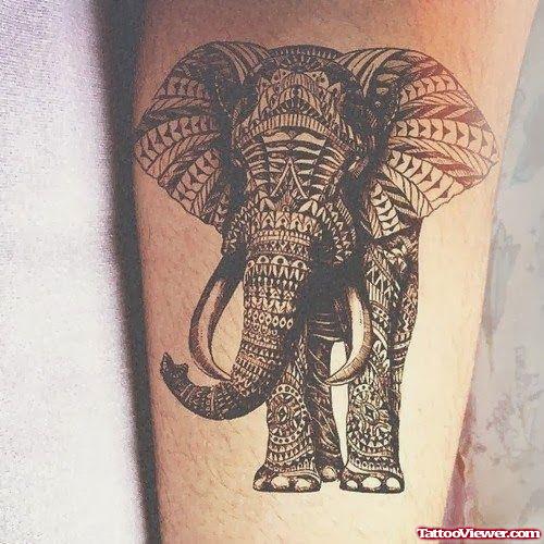 African Elephant Tattoo On Arm