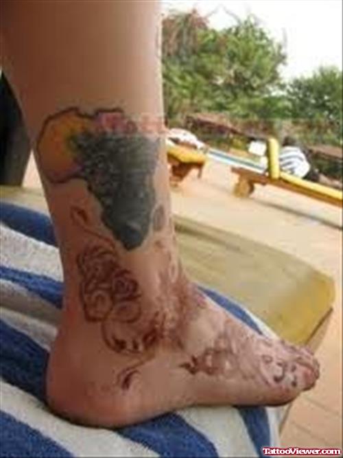 African Tattoo On Foot