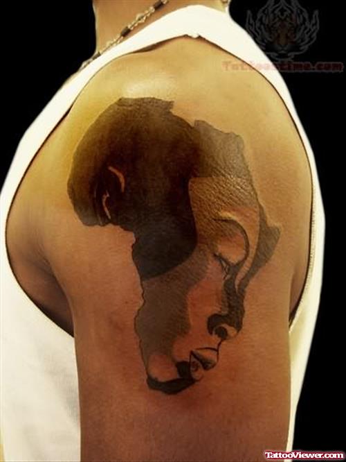 African Man Face Tattoo