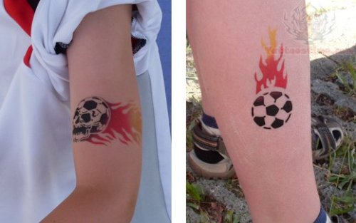 Fire Football Airbrush Tattoos