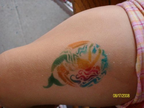 Colorful Airbrush Mermaid Tattoo
