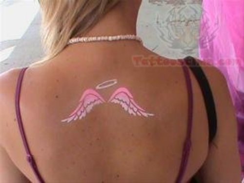 Angel Wings Airbrush Upperback Tattoo