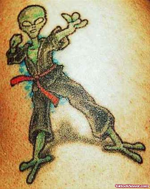 Kung Fu Alien Tattoo