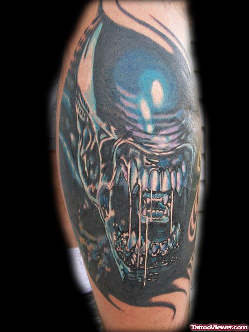 Black Ink Alien Tattoo