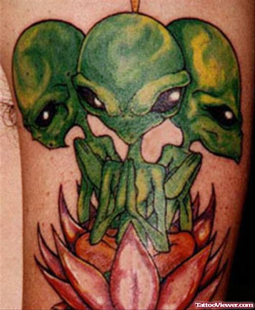 Green Ink Aliens Tattoos