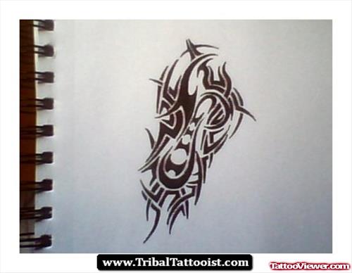 Tribal Alien Tattoo Design