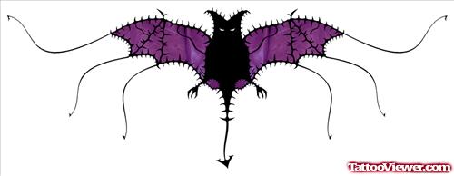 Color Bat Alien Tattoo Design