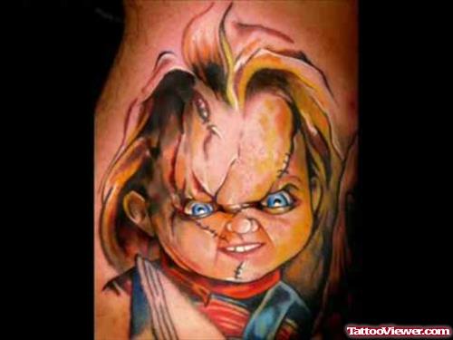 Color Ink Chucky Alien Tattoo