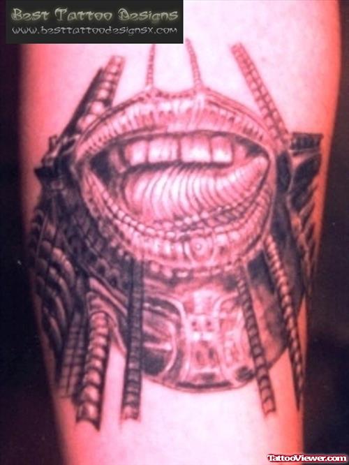 Alien Face Tattoo