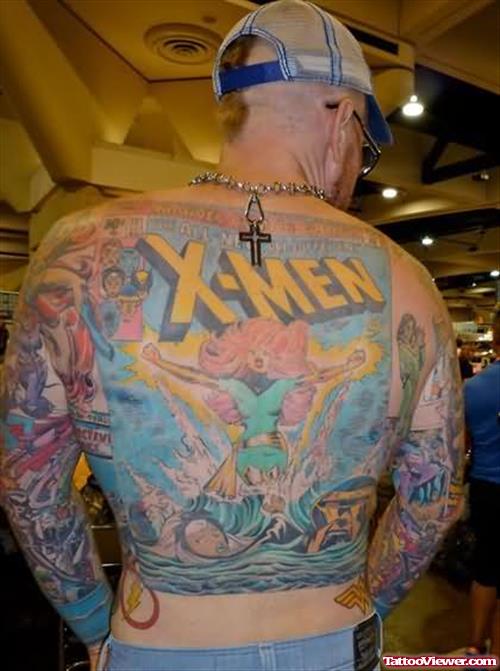X-Men Alien Tattoo On Back