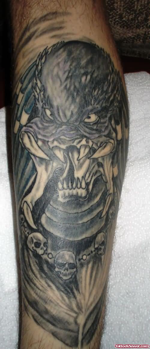 Alien Tattoo On Leg