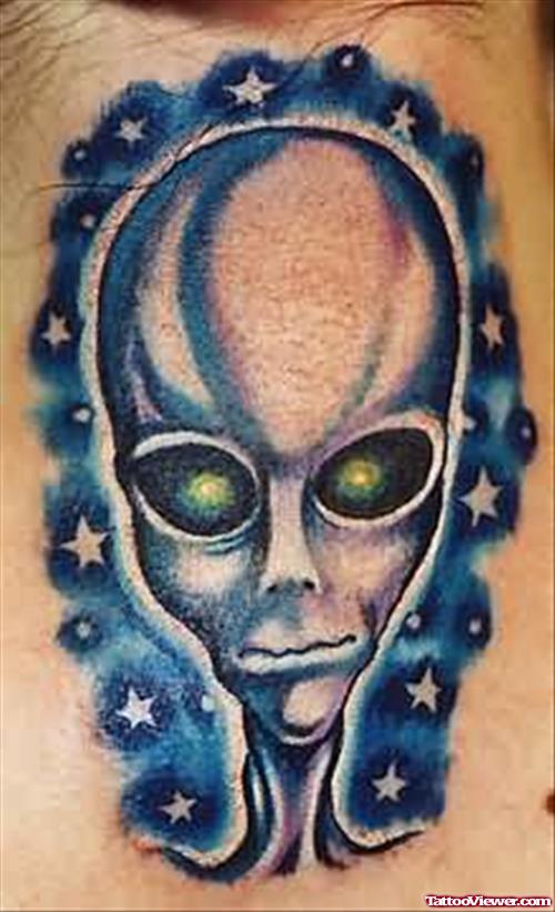 Alien Tattoo Design On Hand