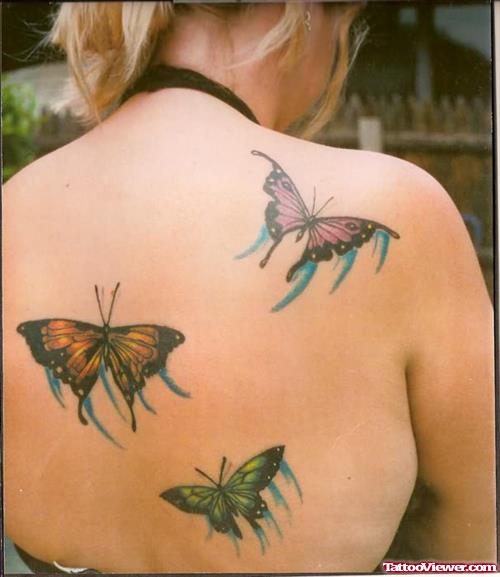 Butterfly Alien Tattoo Design For Girls