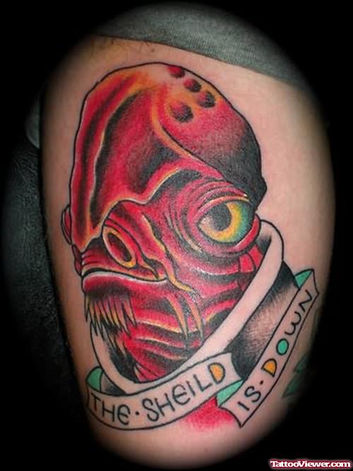 Red Alien Tattoo