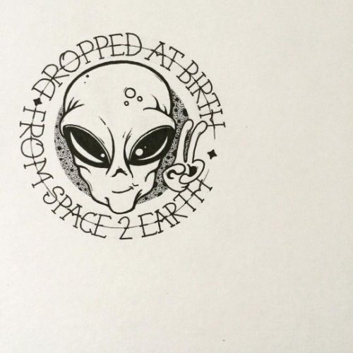 Nice Alien Tattoo Design Sample