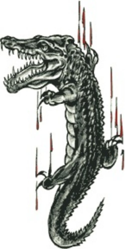 Grey Ink Alligator Tattoo Design