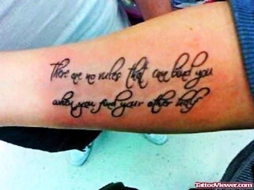 Ambigram Lettering Tattoo On Arm