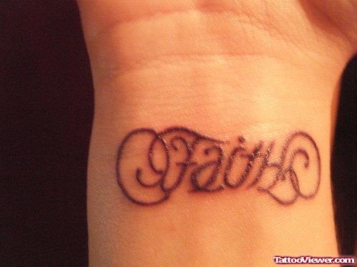 Faith Hope Ambigram Tattoo On Wrist